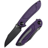 Tenable Prometheus Folding Knife Purple and Black G10 Handle(3.29'' Blackwash 14C28N Blade)D.O.C.K. Design-T1040A4